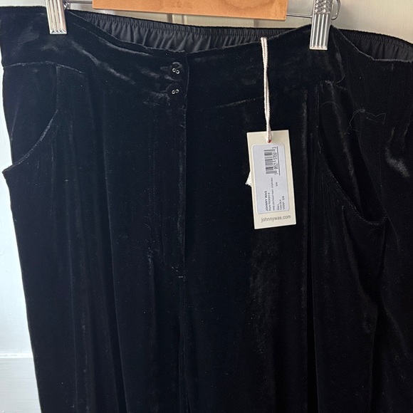 Johnny Was Black Velvet Wide-Leg Pants - Picture 7 of 8